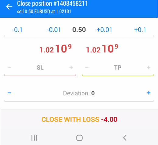 Confirm Close Trade in MT5 mobile
