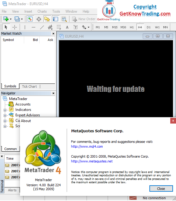 MT4 old version waiting for update