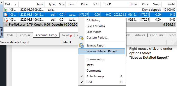 How to View MT4 Account History and Download it - Get Know Trading