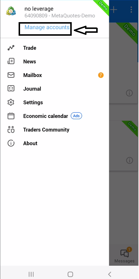 1_Manage Accounts in MT5 mobile