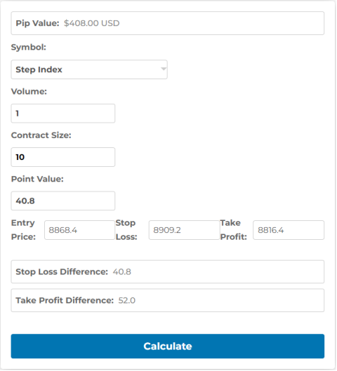 Step Index Pip Calculator - Example for You - Get Know Trading