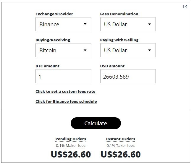 Crypto Exchange Fees Calculator